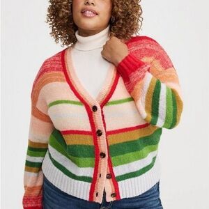 Torrid Multicolor Striped Cardigan like new